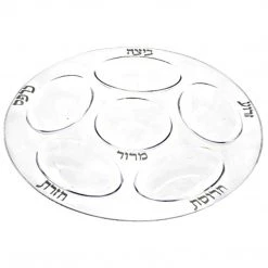 Blue Sky Elegant Trays Seder Plate White & Silver Plastic Platter EXTRA STRONG QUALITY