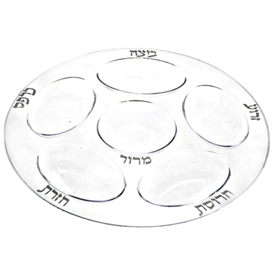 Blue Sky Elegant Trays Seder Plate White & Silver Plastic Platter EXTRA STRONG QUALITY 2 Blue Sky Elegant Trays Seder Plate White & Silver Plastic Platter EXTRA STRONG QUALITY