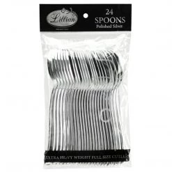 Lillian Premium Plastic Spoon Polished Silver