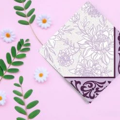 OnlyOneStopShop Purple Petal Pride Disposable Lunch Paper Napkins 20 Ct