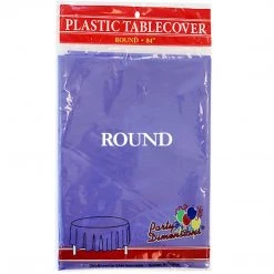 Party Dimensions TableCloth Plastic Disposable Round Purple 84''
