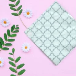 Decorline Elegant Napkins Quattrefoil White/Silver Lunch Napkins 20 Ct