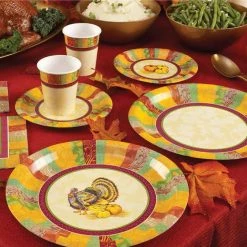 Hanna K Fall Turkey Heavyweight Dinner Paper Plates 10.25" Thanksgiving