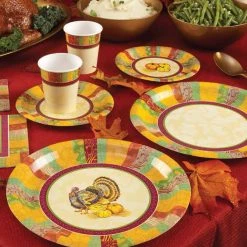 Hanna K Fall Turkey Heavyweight Paper Plates 7" Thanksgiving
