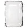 Decorline Aristocrat Collection Rectangle Serving Trays White & Silver 13” X 9” Elegant Plates