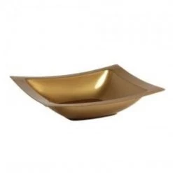 Lillian Elegant Plates Rectangular Gold 5oz Plastic Dessert Bowls