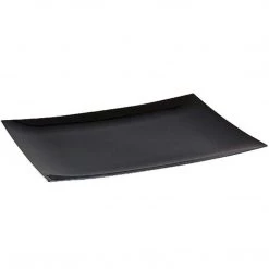 Lillian Tablesettings Rectangular Plastic Appetizer Plates Black 7.5"