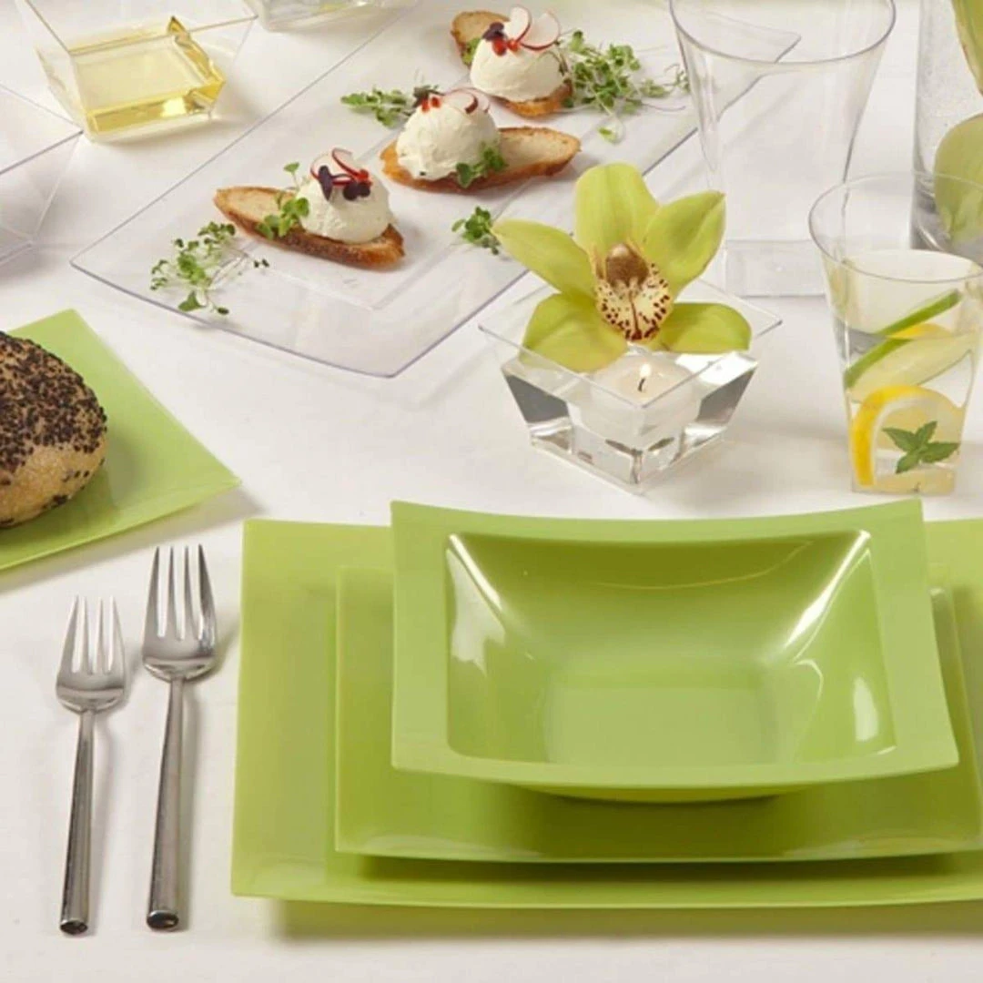 Lillian Tablesettings Rectangular Plastic Appetizer Plates Sahara 7.5" 3 Lillian Tablesettings Rectangular Plastic Appetizer Plates Sahara 7.5"