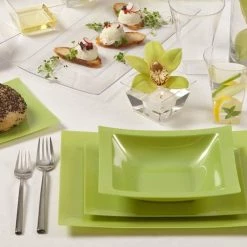 Lillian Tablesettings SALE Rectangular Plastic Dessert Bowls Pistachio 5 Oz 10ct Clearance Sale