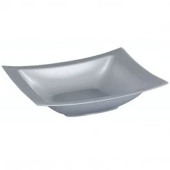 Lillian Tablesettings SALE Rectangular Plastic Dessert Bowls Silver 5 Oz 10 Pack