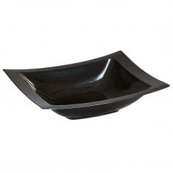 Lillian Tablesettings Rectangular Plastic Soup Bowls Black 12 Oz Elegant Plates