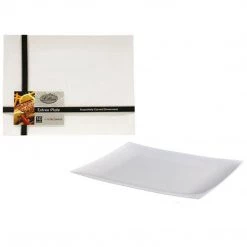 Lillian Tablesettings Elegant Plates Rectangular Plastic Entree Plates Pearl 11.75" 5 Lillian Tablesettings Elegant Plates Rectangular Plastic Entree Plates Pearl 11.75