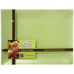 Lillian Tablesettings Clearance Sale SALE Rectangular Plastic Salad Plates Pistachio 9" 10ct 6 Lillian Tablesettings Clearance Sale SALE Rectangular Plastic Salad Plates Pistachio 9
