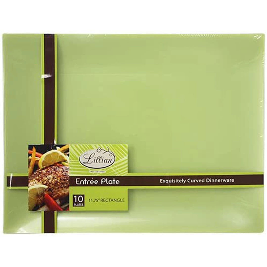 Lillian Tablesettings Clearance Sale SALE Rectangular Plastic Salad Plates Pistachio 9" 10ct 3 Lillian Tablesettings Clearance Sale SALE Rectangular Plastic Salad Plates Pistachio 9" 10ct