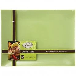 Lillian Tablesettings SALE Rectangular Plastic Appetizer Plates Pistachio 7.5