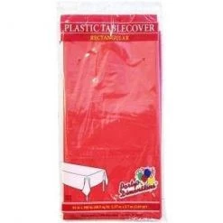 Party Dimensions Red Rectangular 54X108 Plastic Tablecover Tablecloths & Placemats