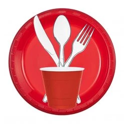 Hanna K. Signature Plastic Plates Red 7