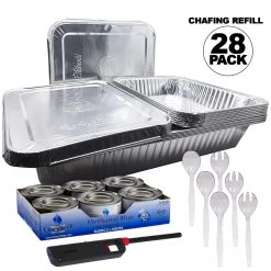 Nicole Fantini Collection 28PC Buffet Serving Kit Disposable Aluminum Refill Chafing Dish Buffet Serving Kit (RACKS NOT INCLUDED)