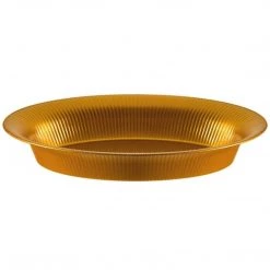 Hanna K Signature Serving Bowls Ridged Gold Oval Plastic Bowl 11'' X 16''