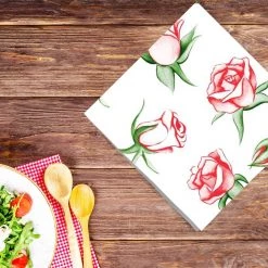 Nicole Fantini Collection Elegant Napkins Rose Explosion Disposable Lunch Paper Napkins 20 Ct