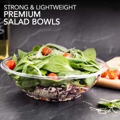 OnlyOneStopShop 64 Oz Salad To-Go Containers - Clear Plastic Disposable Salad Containers Bowls With Airtight Lids