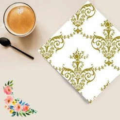 Nicole Fantini Collection Royal Fleur-de-lis Disposable Lunch Paper Napkins 20 Ct