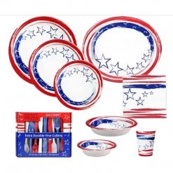 Hanna K Stars 'N Stripes Combo Heavyweight Plastic Cutlery