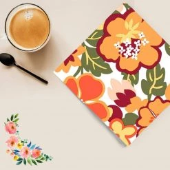 Nicole Fantini Collection Elegant Napkins Scattered Blossoms Disposable Lunch Paper Napkins 20 Ct