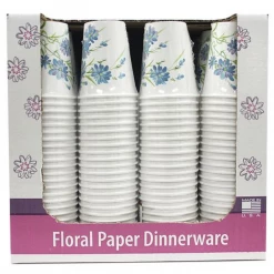 Nicole Home Paper Cup Hot Cold Cup Blue Floral 12 Oz Paper Plates