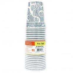 Hanna K Signature SALE Silver Medley Hot Cold Paper Cup 9 Oz 24 Count