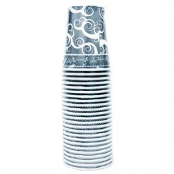 Hanna K Signature SALE Silver Medley Hot Cold Paper Cup 9 Oz 24 Count