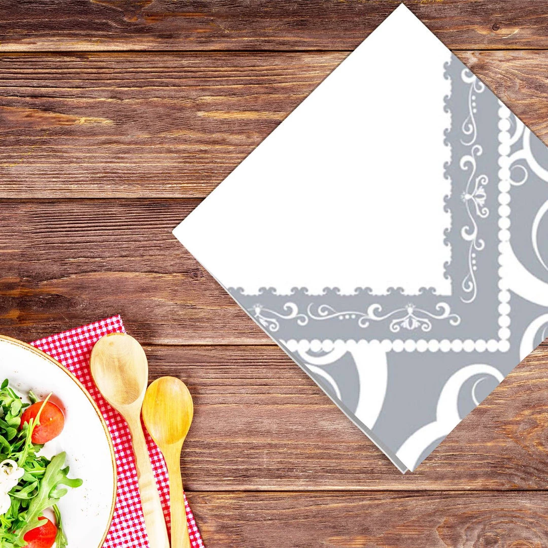 Hanna K Signature Silver Medley Beverage Napkins 75 Count Elegant Napkins 3 Hanna K Signature Silver Medley Beverage Napkins 75 Count Elegant Napkins