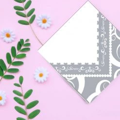 Hanna K Signature Elegant Napkins Silver Medley Lunch Napkins 40 Count