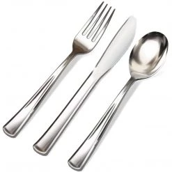 Lillian Premium Plastic Fork Polished Silver Elegant Cutlery