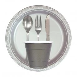 Hanna K. Signature Plastic Plates Silver 7"