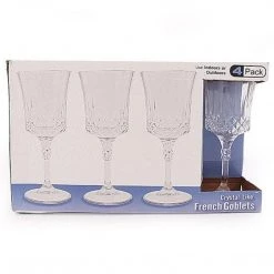 Blue Sky Simcha Collection Crystal Like Elegant Plastic Wine Glasses French Goblets Clear 10oz