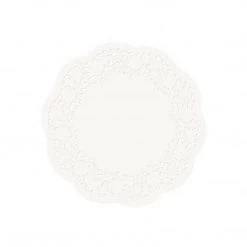 Blue Sky Tablecloths & Placemats Simcha Collection Doily Round White 6.5"
