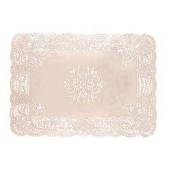 Blue Sky Tablecloths & Placemats Simcha Collection Oblong Doily Silver 10 X 14.5"