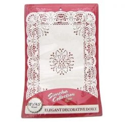 Blue Sky Tablecloths & Placemats Simcha Collection Oblong White Doily 10 X 14.5"