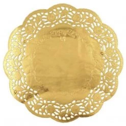 Blue Sky Simcha Collection Round Gold Doily 10.5" Tablecloths & Placemats