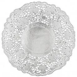 Blue Sky Simcha Collection Round Silver Doily 8.5"