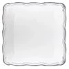Decorline Elegant Plates Aristocrat Collection Square Serving Trays White & Silver 12” X 12”
