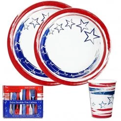 Hanna K 4th Of July Stars 'N Stripes Dinner Paper Plates 10