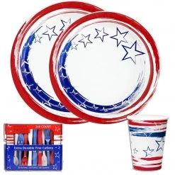 Hanna K Stars 'N Stripes Combo Heavyweight Plastic Cutlery