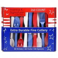 Hanna K Stars 'N Stripes Combo Heavyweight Plastic Cutlery