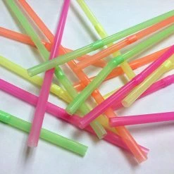 Party Dimensions Straws Flexible Neon Multi-Colored 8.5-9.5 Inches
