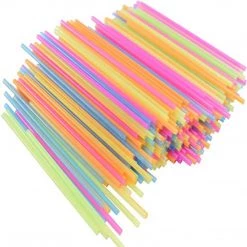 Party Dimensions Straws Mini Neon Multi-Colored