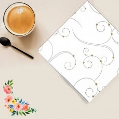 Hanna K Signature Elegant Napkins SALE Swirls & Pearls Lunch Napkins 40 Count
