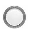 Decorline Clearance Sale SALE Symphony Collection Salad Dessert Plates White Silver 7" 10Ct