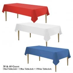 Nicole Fantini Collection American Flag Themed Red White And Blue Disposable Party Plastic Plates Sets